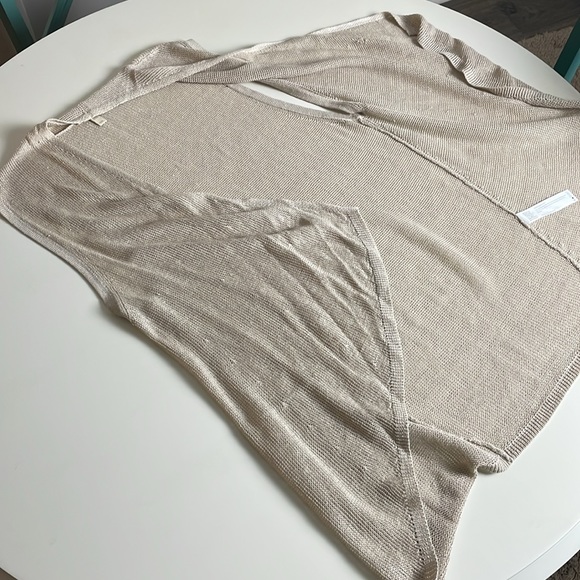 Eileen Fisher Cream-tan Linen Sweater Vest- Large - Picture 4 of 7